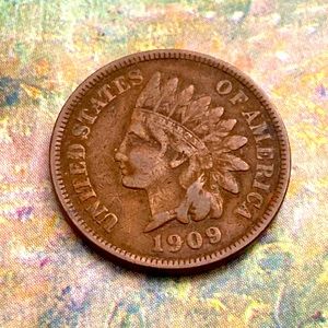 Antique 1909 Indian Head One Cent USA
